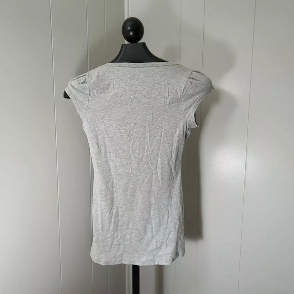 Belle du Jour Juniors Gray Hearts T shirt Size Large - Picture 2 of 3